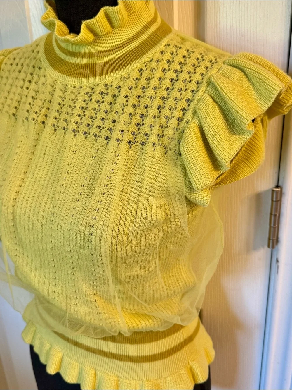 Snidel sweater top with tulle overlay - Picture 3 of 8